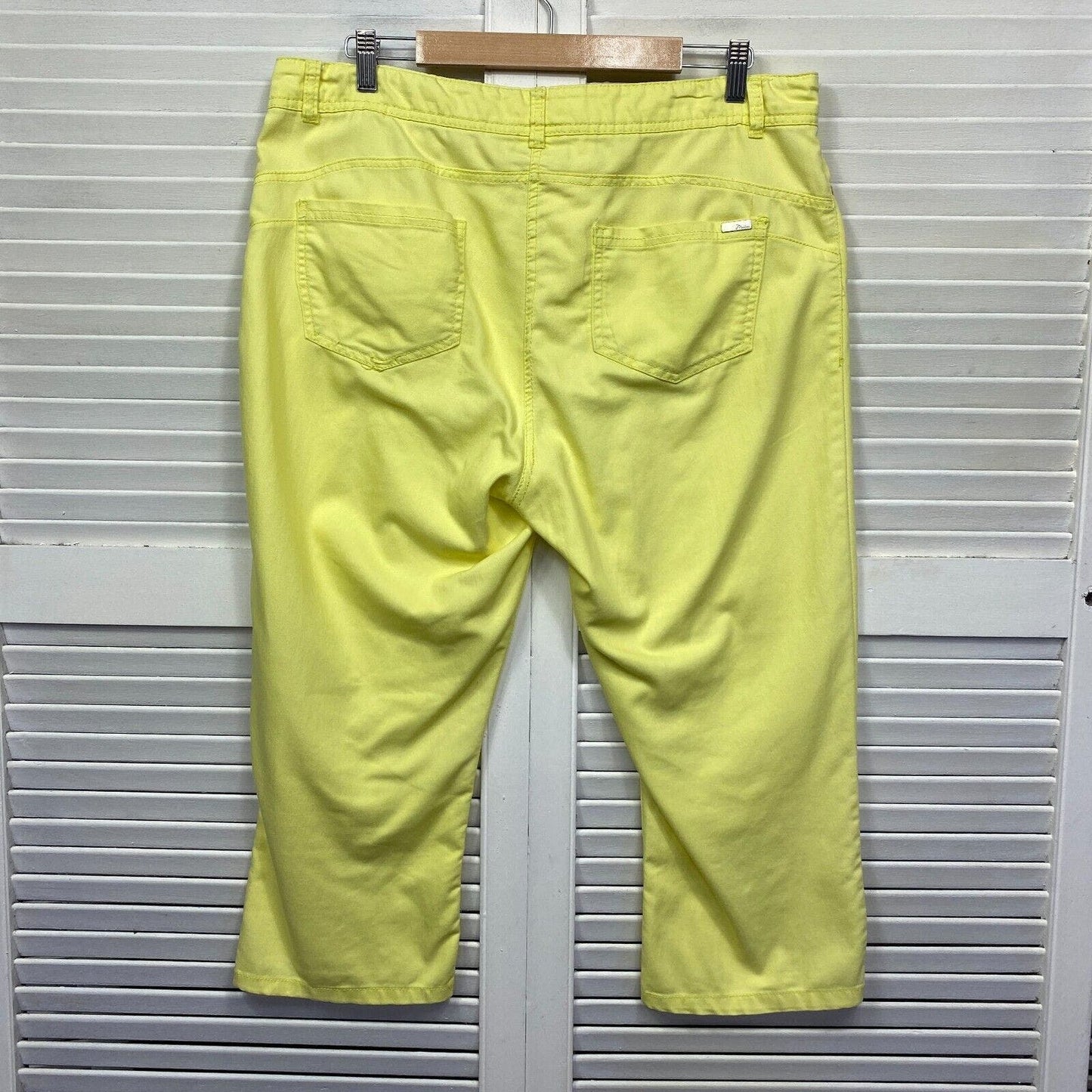 Millers Pant Size 16 Yellow Pockets Heavy Cotton Pedal Pusher Cropped