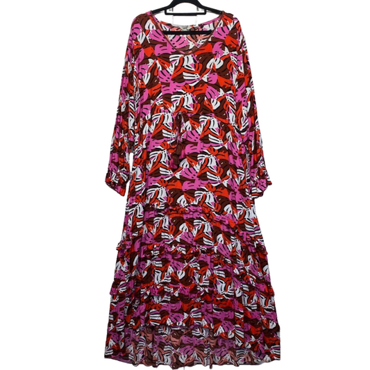 Adrift Dress Size XL Maxi Floral Boho Bohemian Multicoloured Rayon Pockets