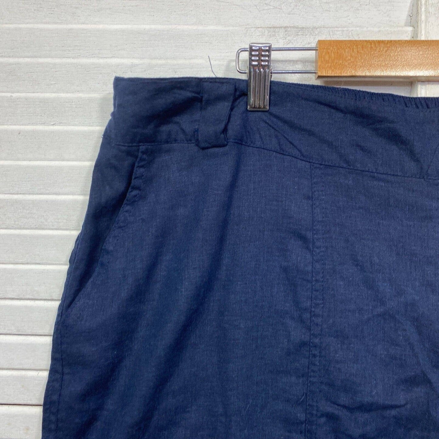 Autograph Linen Short Size 24 Plus Size Navy Pockets new