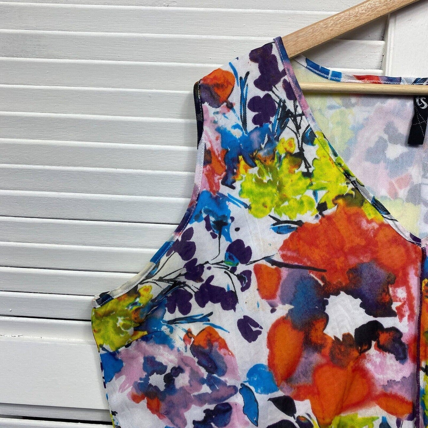 Taking Shape Top Womens 20 Large Plus Multicoloured Floral Sleeveless Layered