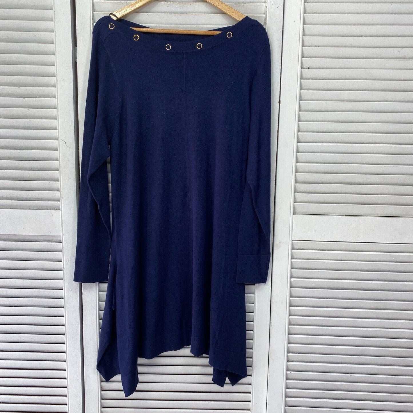 beme Jumper 14 16 Plus Navy Tunic Long Sleeve New