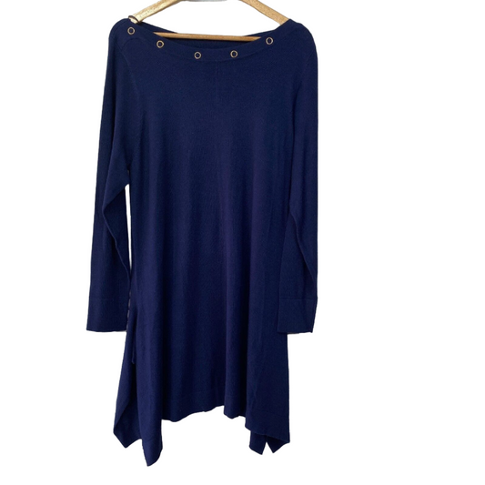 beme Jumper 14 16 Plus Navy Tunic Long Sleeve New