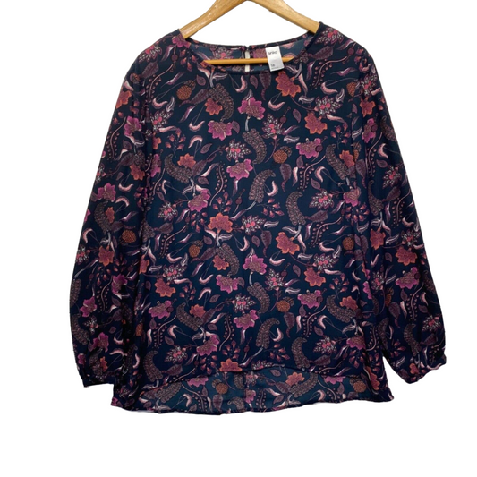 Anko Top Womens 18 Multicoloured Floral Long Sleeve Plus Size