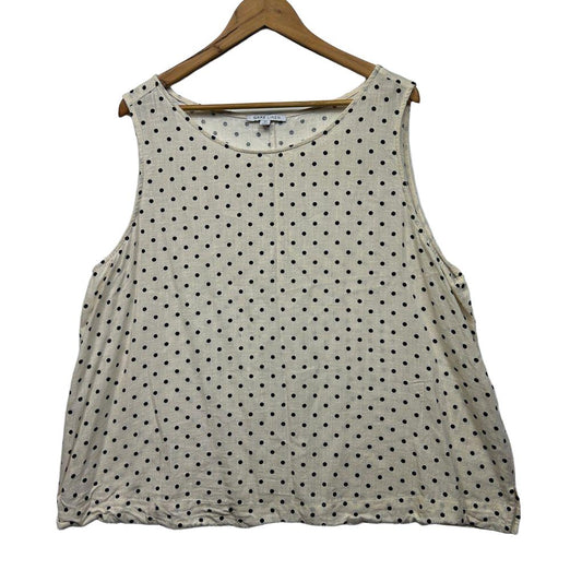 Suzanne Grae Linen Cream Linen Sleeveless Top - Size 22