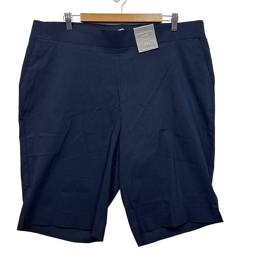 Suzanne Grae Navy Slim  Shorts - Size 3XL