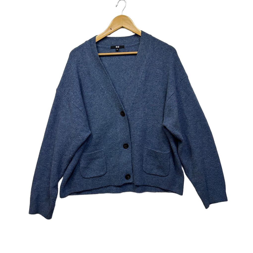 Uniqlo Blue Wool Blend Cardigan - Size XL
