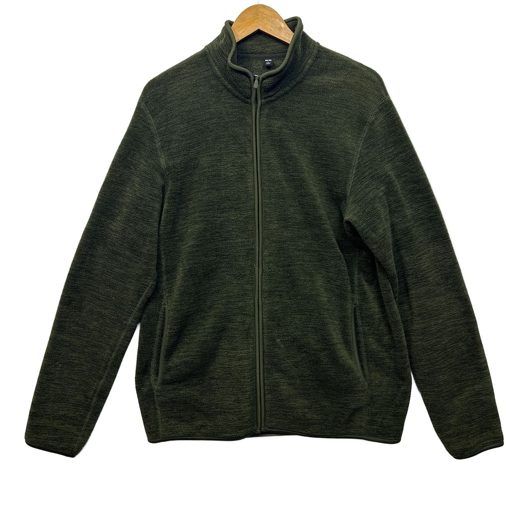 Uniqlo Green Full Zip Up Jumper  - Size L