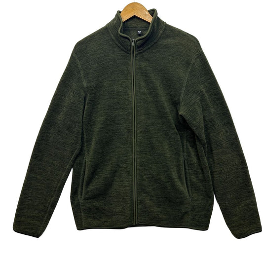Uniqlo Green Full Zip Up Jumper  - Size L