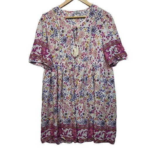 Vine Apparel Pink Boho Dress - Size 16