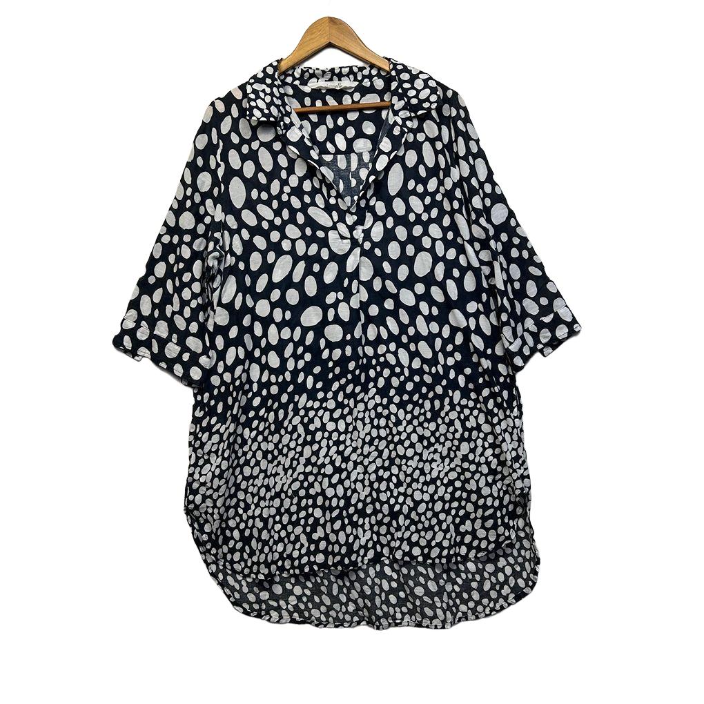 Virtuelle Black Spot Cotton Top - Size 16
