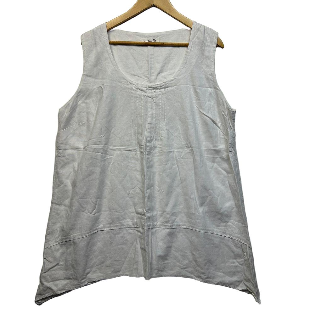 Virtuelle White Linen Top - Size 18