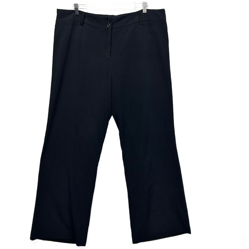Vivid Black Cotton Pants - Size 20