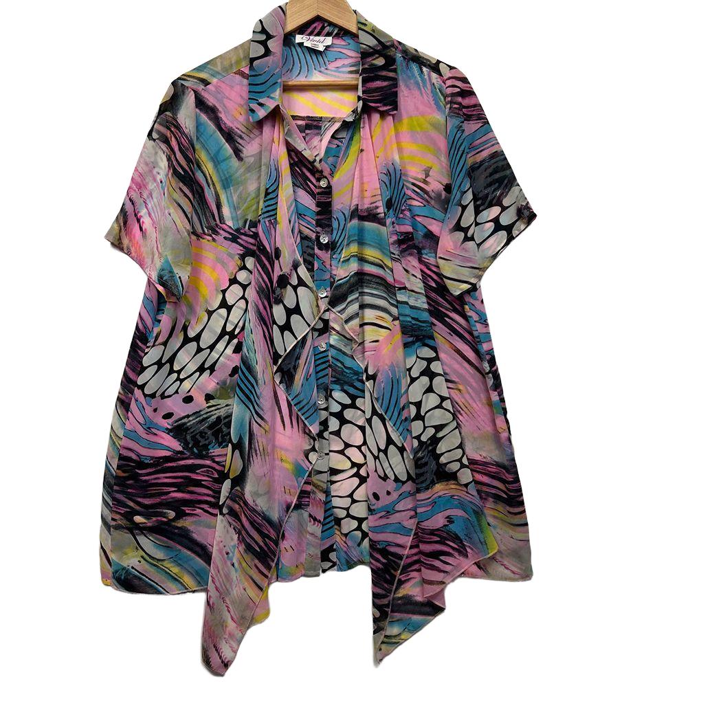 Vivid Multicoloured Print Shirt - Size 18