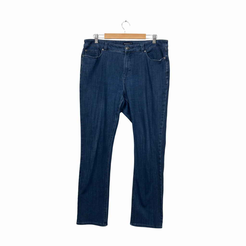 Maggie T Navy Straight Leg Jeans - Size 16