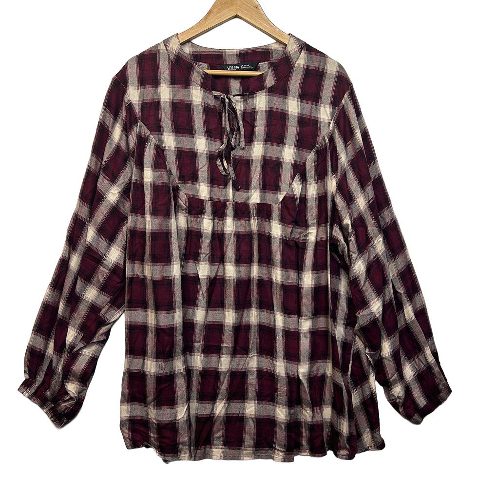 Yours Burgundy Top - Size 22-24
