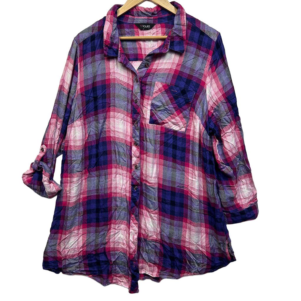 Yours Multicoloured Check Shirt - Size 22-24